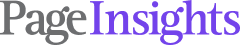 Logo lisant 'PageInsights' en gris et violet.