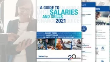 Cover of a salary and skills guide for 2021 with a focus on Switzerland.