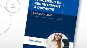 Cover of a recruitment guidebook with a person reading.