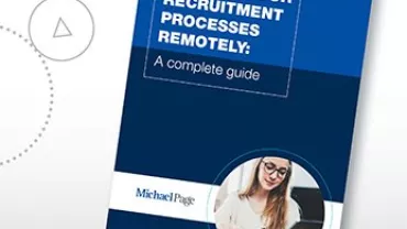 E-book cover titled 'Running Your Recruitment Processes Remotely: A complete guide'.
