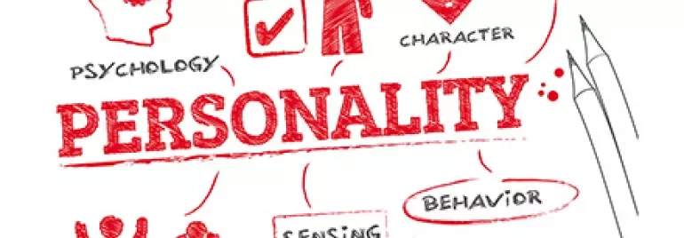 Diagram illustrating various personality traits and behaviors with icons and text.