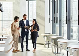 People talking in an office setting