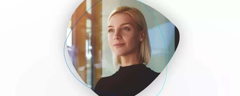 Person with short hair gazing attentively.