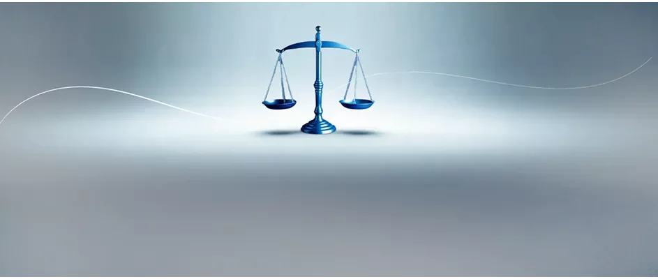 A balance in a white gradient background