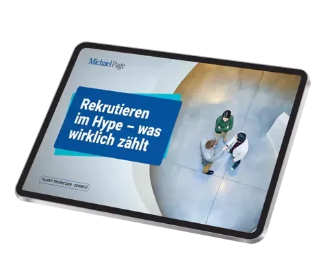 Werbetablet mit Hülle für Talent Trends 2026.